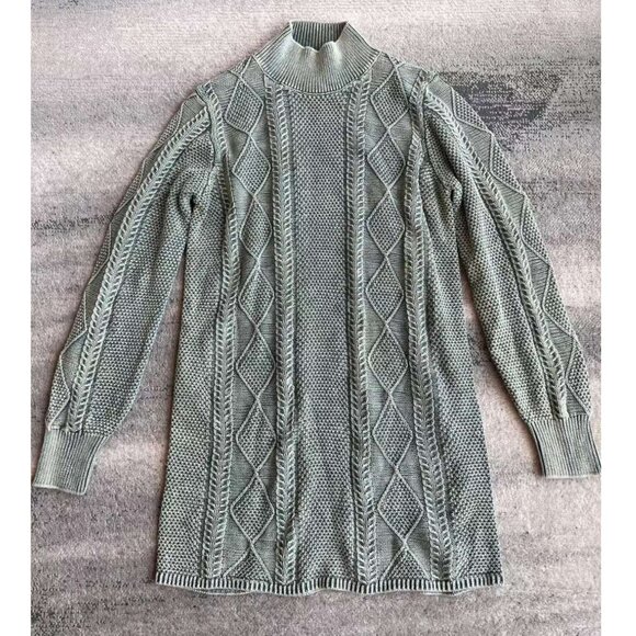 Free People Headed North Knit Tunic Mini Dress Seaspray Washed Green XS/Small - Picture 5 of 6